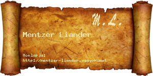 Mentzer Liander névjegykártya